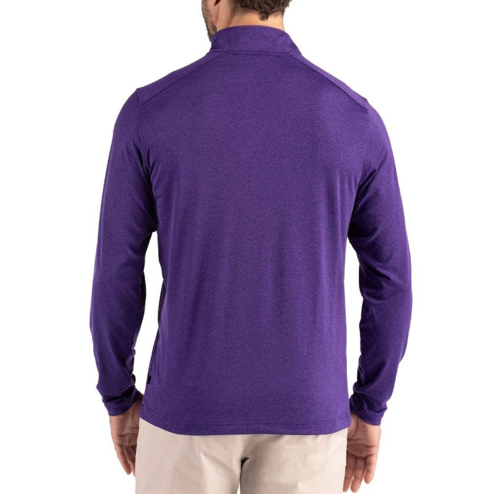 Minnesota Vikings Cutter & Buck Coastline Epic Comfort Recycled Quarter-Zip Pullover Purple | NFL