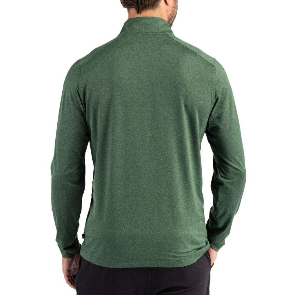 New York Jets Cutter & Buck Coastline Epic Comfort Recycled Quarter-Zip Pullover Green | NFL