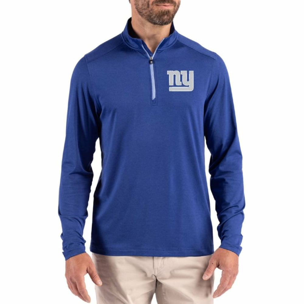 New York Giants Cutter & Buck Coastline Epic Comfort Recycled Quarter-Zip Pullover Royal | NFL