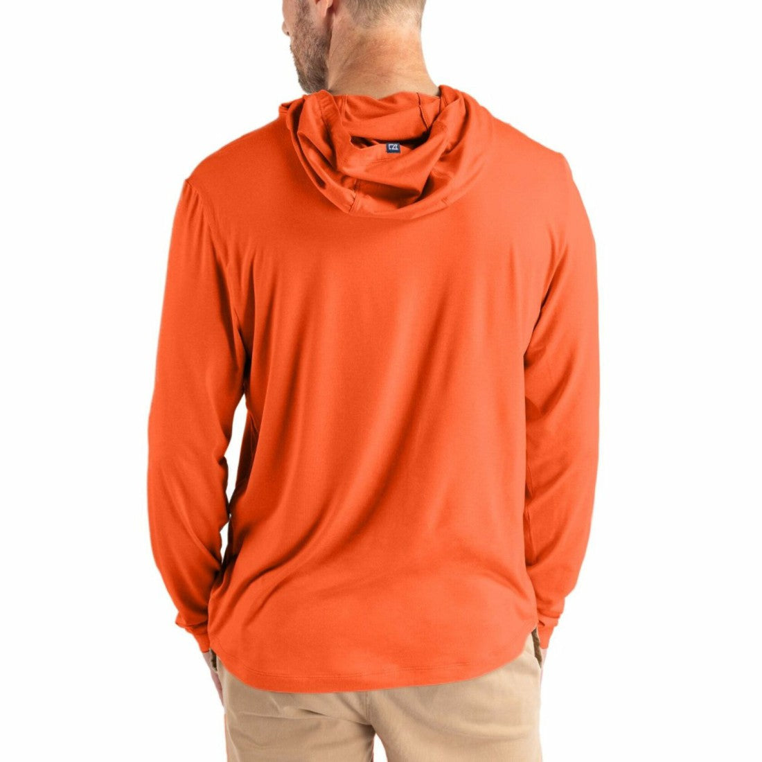 Denver Broncos Cutter & Buck Coastline Epic Comfort Recycled Long Sleeve Hoodie T-Shirt Orange | NFL