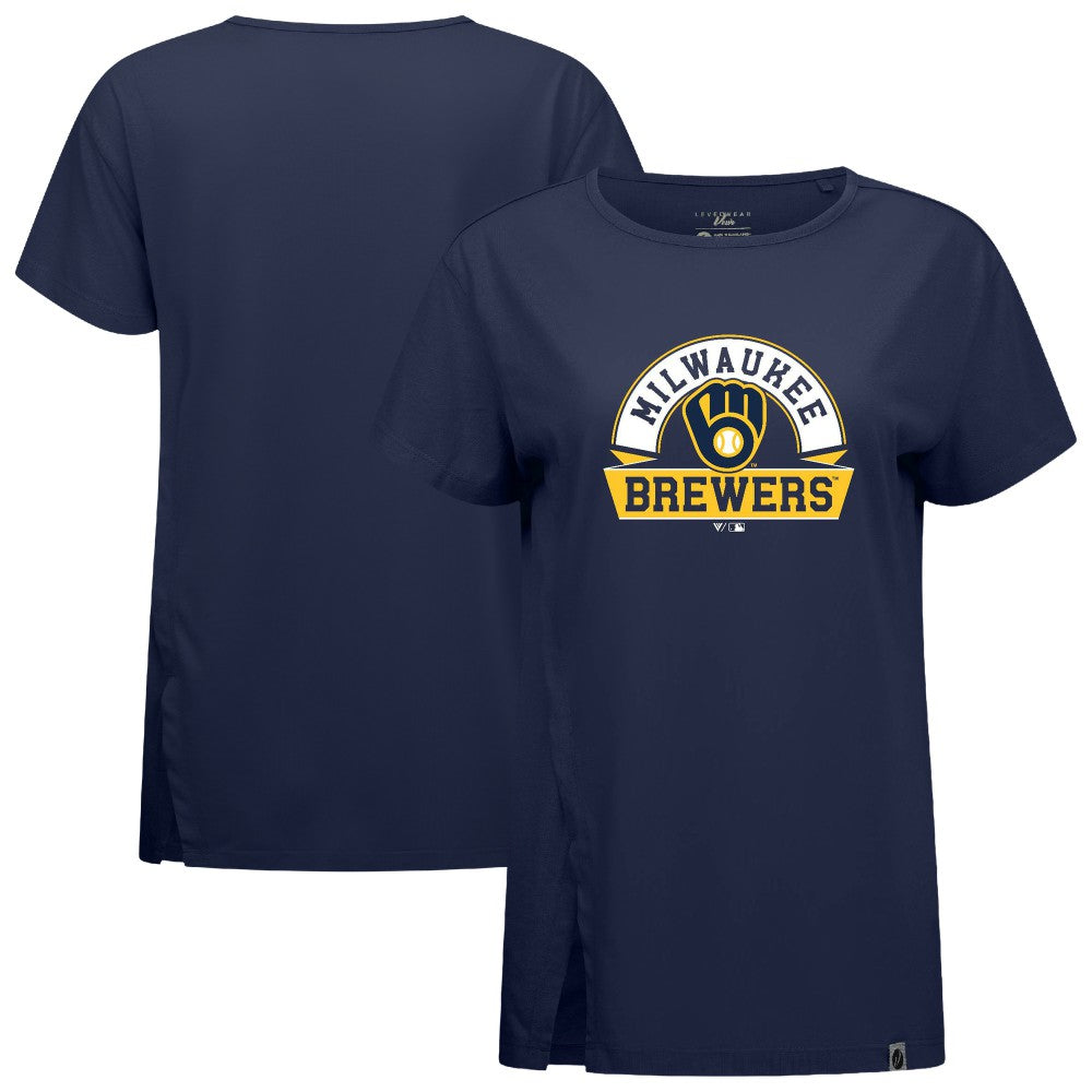 Milwaukee Brewers Levelwear Women's Influx Banner Arch T-Shirt - MLB