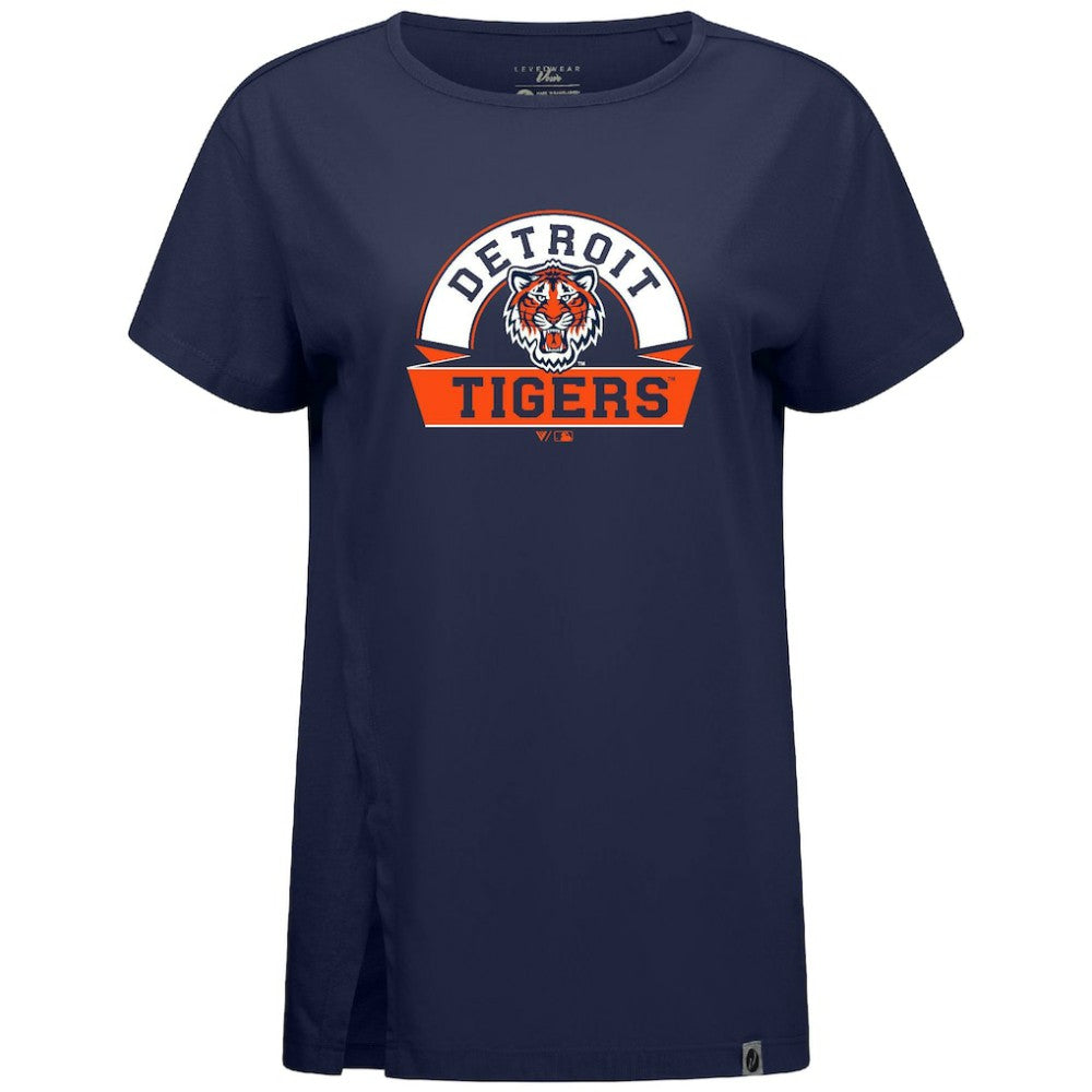 Detroit Tigers Levelwear Women's Influx Banner Arch T-Shirt - MLB