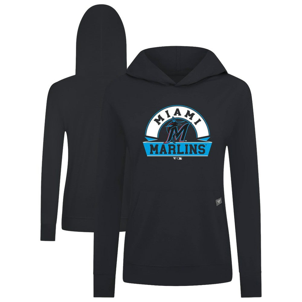 Miami Marlins Levelwear Women's Relay Banner Arch Long Sleeve T-Shirt Hoodie - MLB