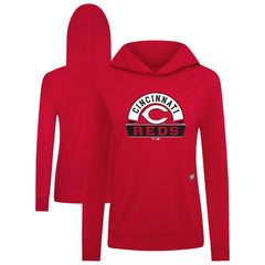 Cincinnati Reds Levelwear Women's Relay Banner Arch Long Sleeve T-Shirt Hoodie - MLB
