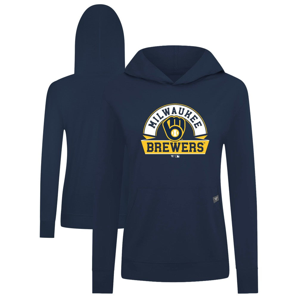 Milwaukee Brewers Levelwear Women's Relay Banner Arch Long Sleeve T-Shirt Hoodie - MLB