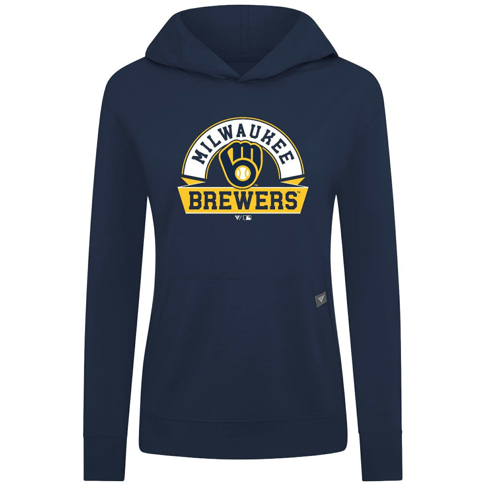 Milwaukee Brewers Levelwear Women's Relay Banner Arch Long Sleeve T-Shirt Hoodie - MLB
