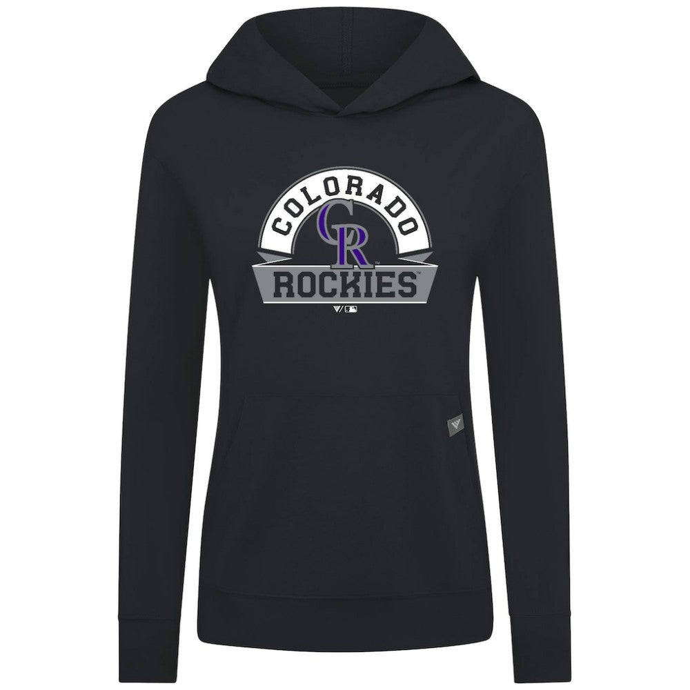 Colorado Rockies Levelwear Women's Relay Banner Arch Long Sleeve T-Shirt Hoodie - MLB