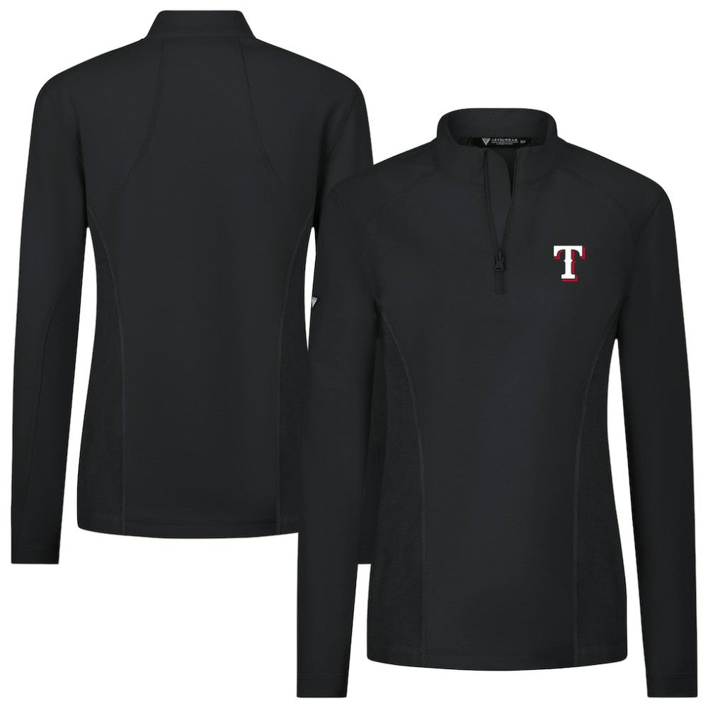 Texas Rangers Levelwear Women's Upright Insignia 2.0 Quarter-Zip Tri-Blend Top - MLB