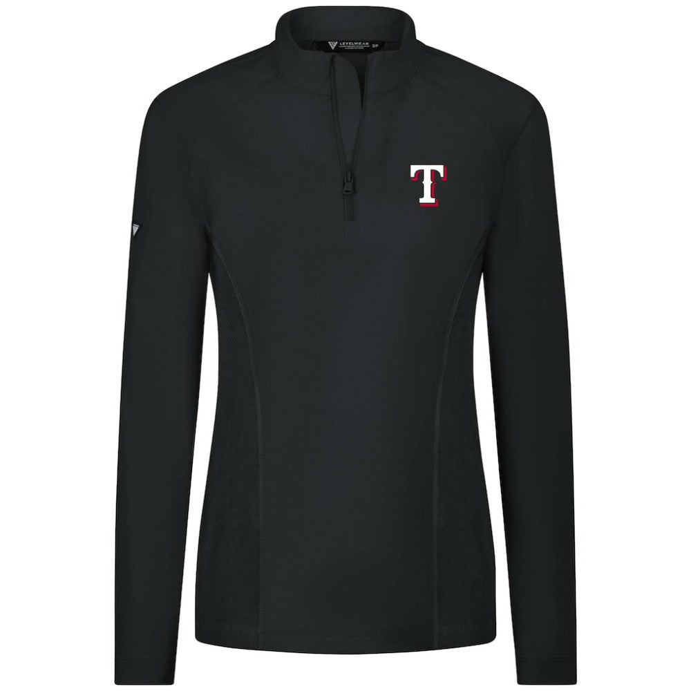 Texas Rangers Levelwear Women's Upright Insignia 2.0 Quarter-Zip Tri-Blend Top - MLB