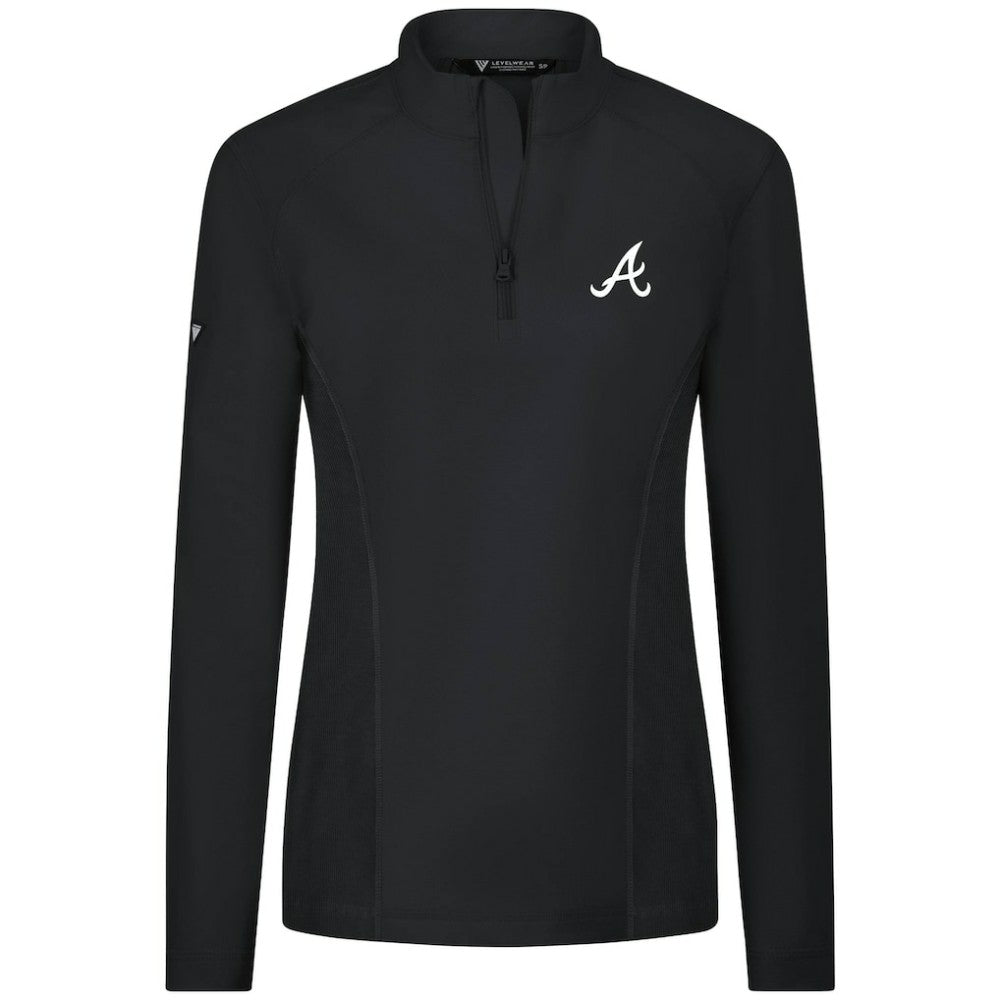 Atlanta Braves Levelwear Women's Upright Insignia 2.0 Quarter-Zip Tri-Blend Top - MLB