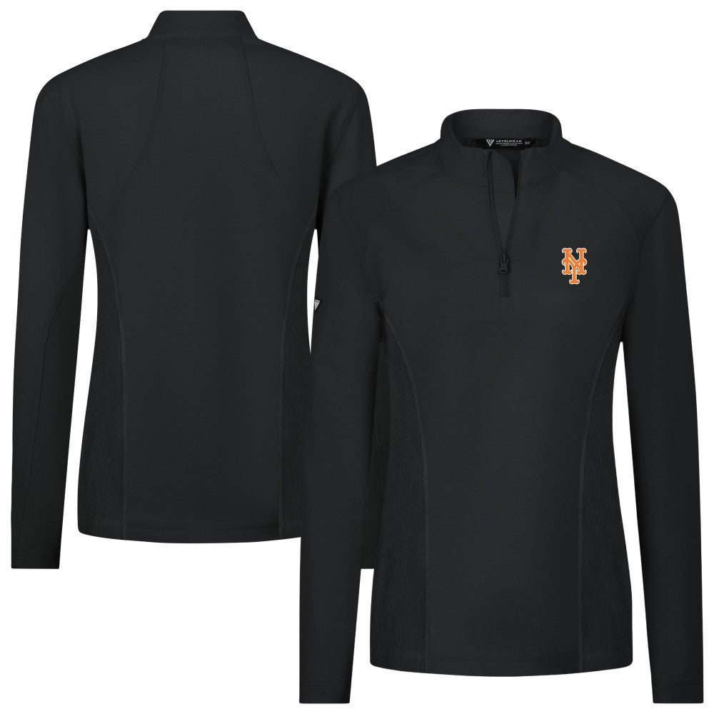 New York Mets Levelwear Women's Upright Insignia 2.0 Quarter-Zip Tri-Blend Top - MLB