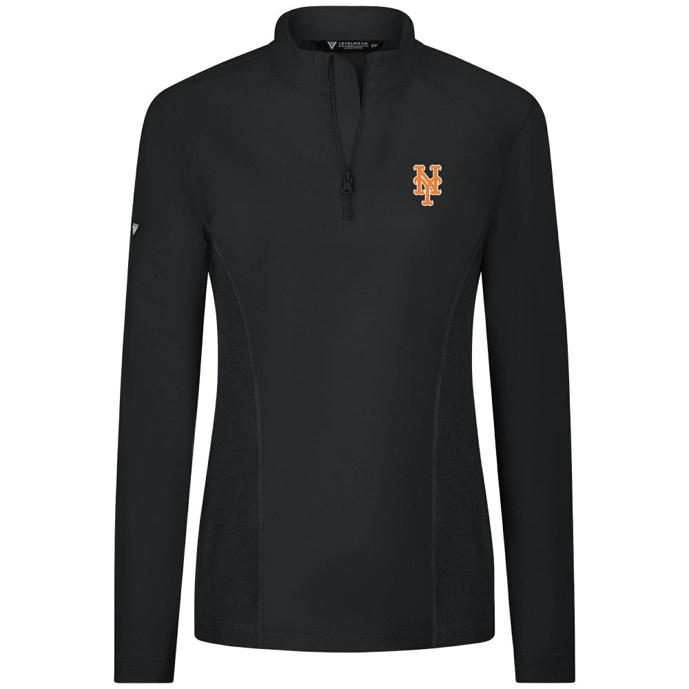 New York Mets Levelwear Women's Upright Insignia 2.0 Quarter-Zip Tri-Blend Top - MLB