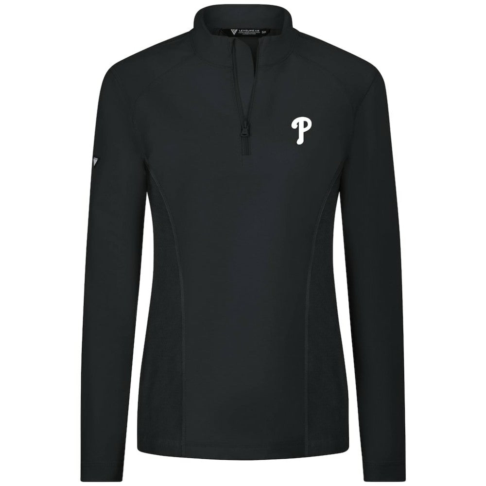 Philadelphia Phillies Levelwear Women's Upright Insignia 2.0 Quarter-Zip Tri-Blend Top - MLB