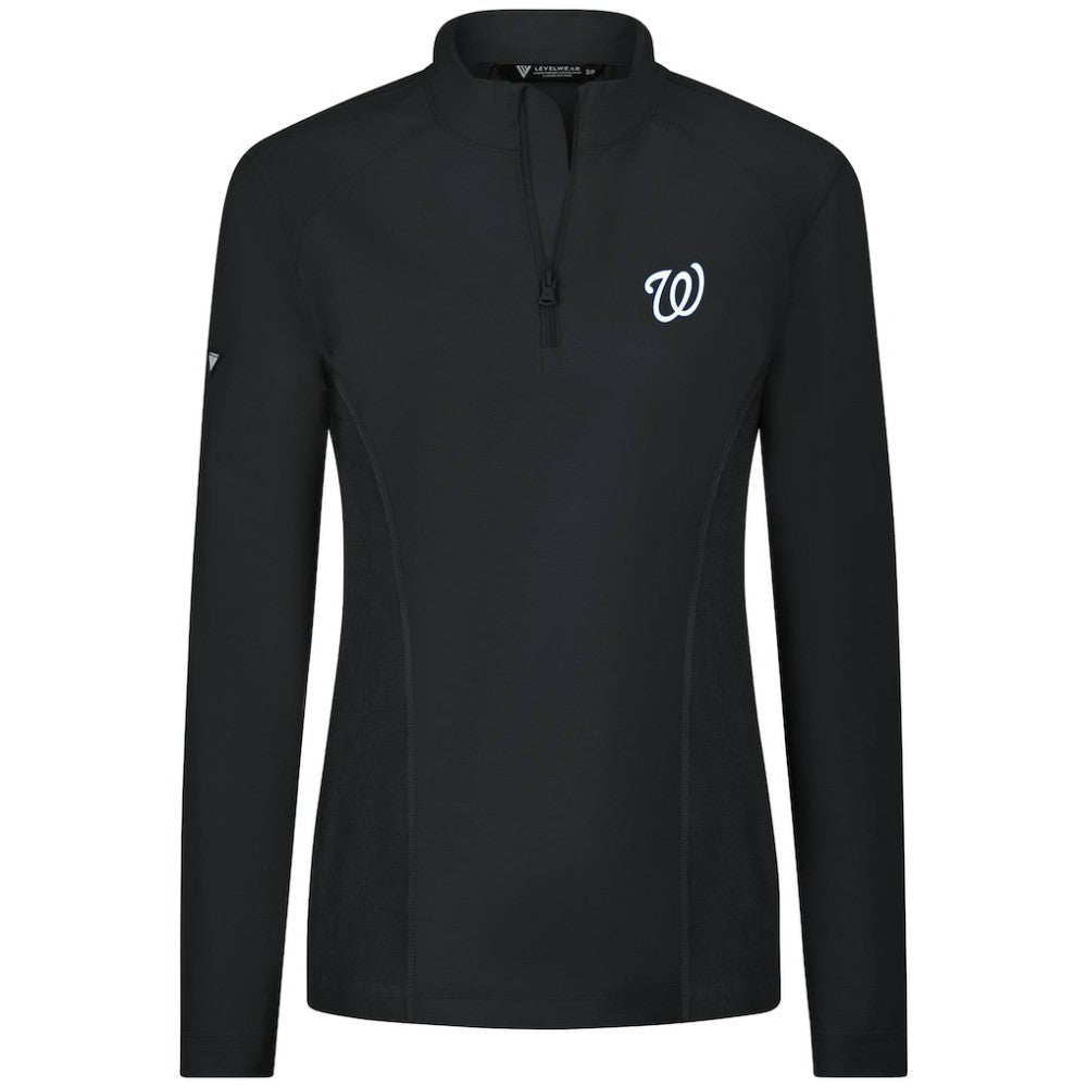 Washington Nationals Levelwear Women's Upright Insignia 2.0 Quarter-Zip Tri-Blend Top - MLB