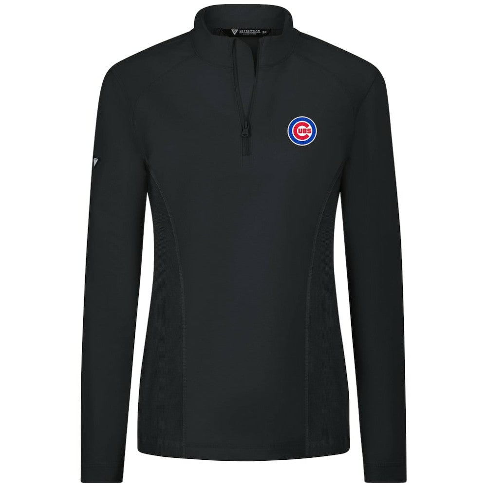 Chicago Cubs Levelwear Women's Upright Insignia 2.0 Quarter-Zip Tri-Blend Top - MLB