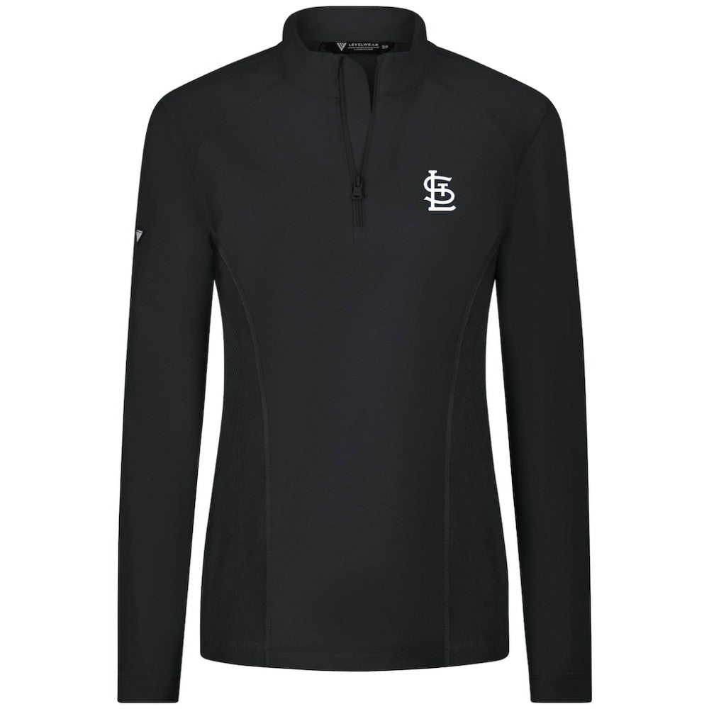 St. Louis Cardinals Levelwear Women's Upright Insignia 2.0 Quarter-Zip Tri-Blend Top - MLB