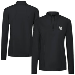 New York Yankees Levelwear Women's Upright Insignia 2.0 Quarter-Zip Tri-Blend Top - MLB