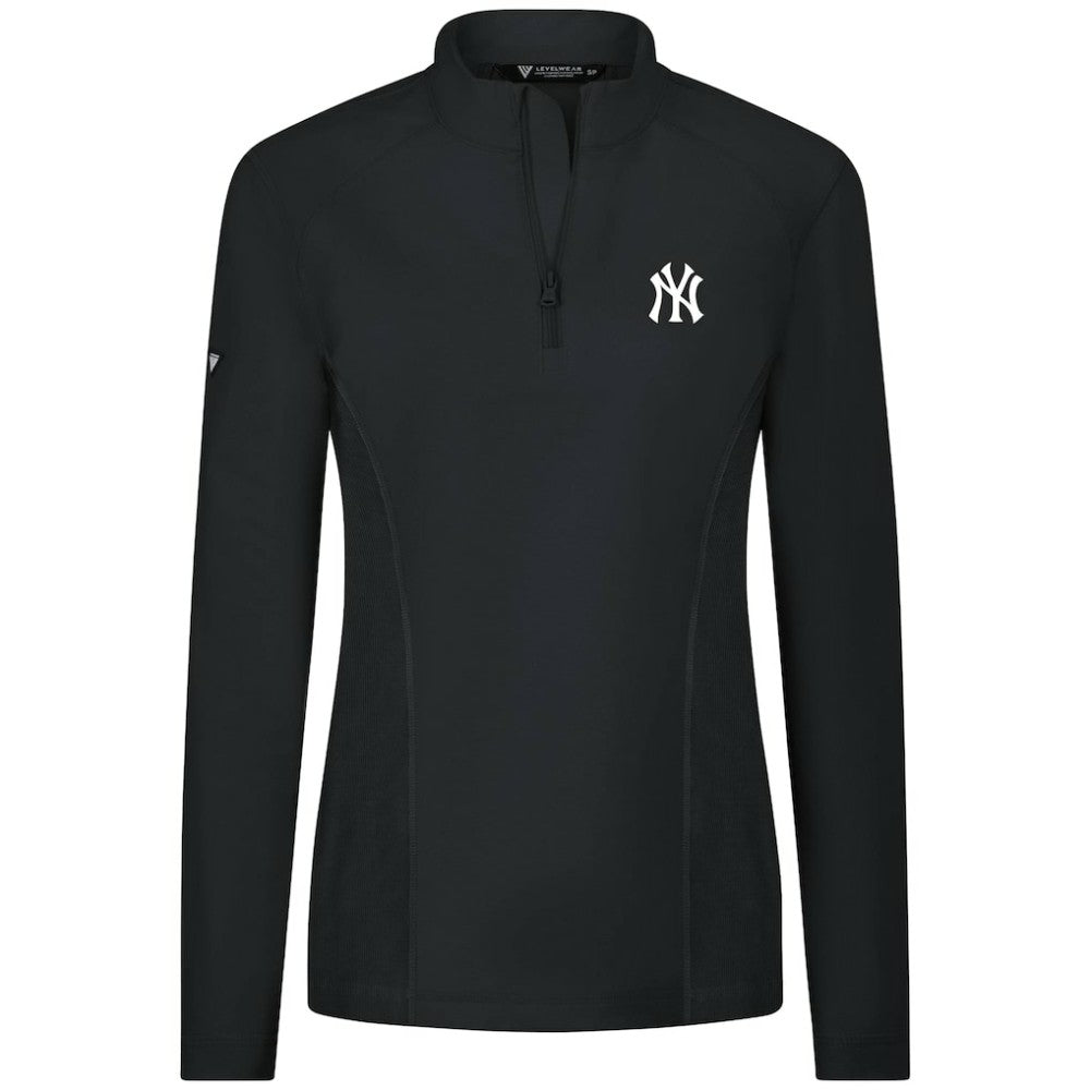 New York Yankees Levelwear Women's Upright Insignia 2.0 Quarter-Zip Tri-Blend Top - MLB