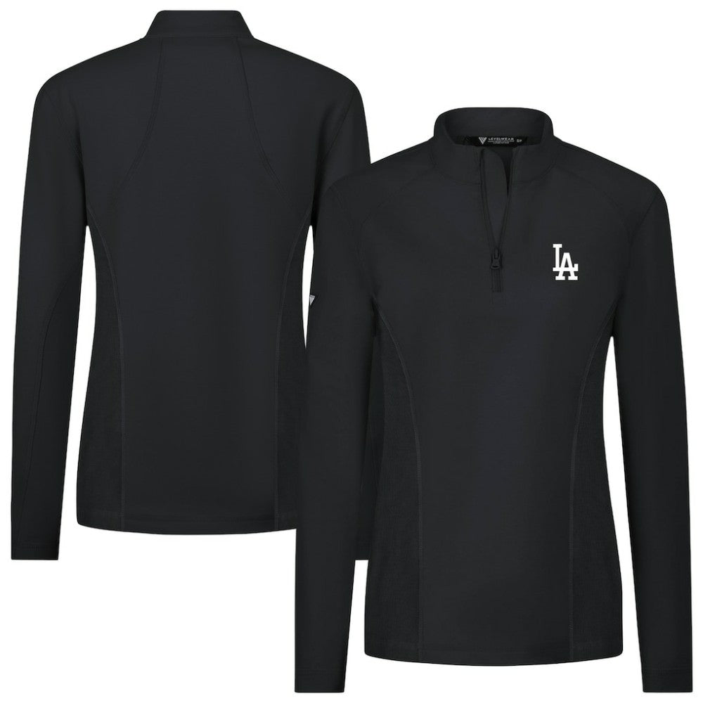 Los Angeles Dodgers Levelwear Women's Upright Insignia 2.0 Quarter-Zip Tri-Blend Top - MLB