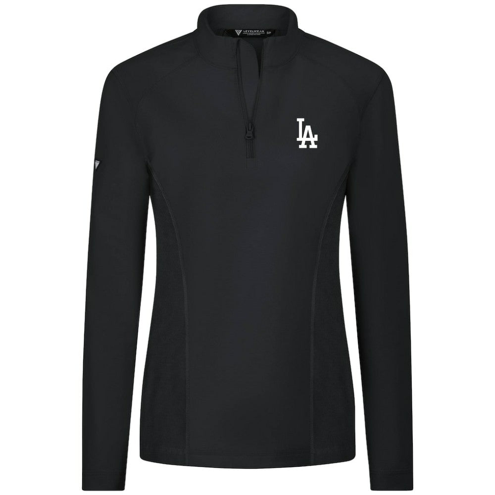 Los Angeles Dodgers Levelwear Women's Upright Insignia 2.0 Quarter-Zip Tri-Blend Top - MLB