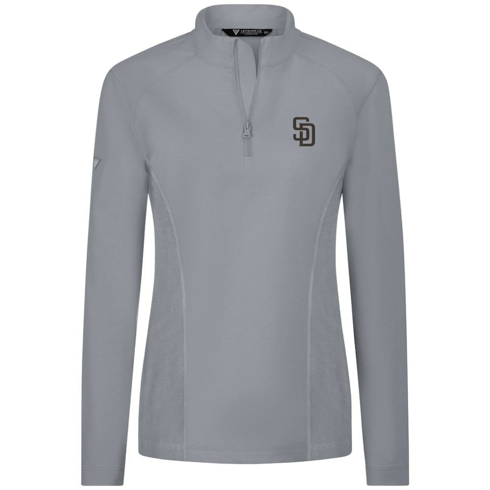 San Diego Padres Levelwear Women's Upright Insignia 2.0 Quarter-Zip Tri-Blend Top - MLB