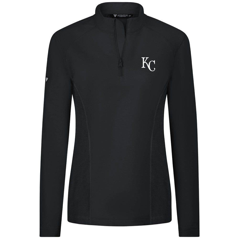 Kansas City Royals Levelwear Women's Upright Insignia 2.0 Quarter-Zip Tri-Blend Top - MLB