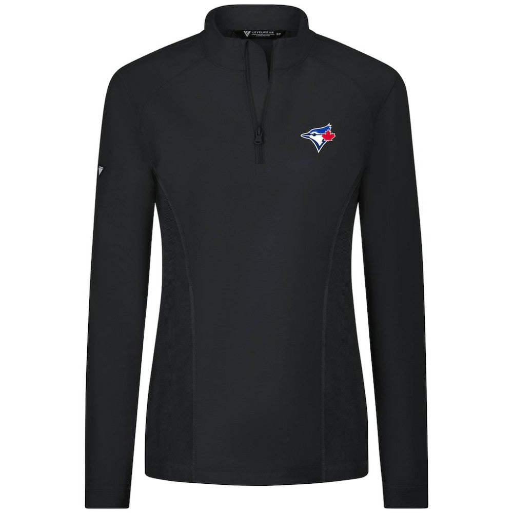 Toronto Blue Jays Levelwear Women's Upright Insignia 2.0 Quarter-Zip Tri-Blend Top - MLB