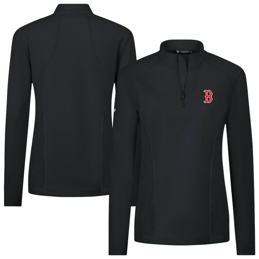 Boston Red Sox Levelwear Women's Upright Insignia 2.0 Quarter-Zip Tri-Blend Top - MLB