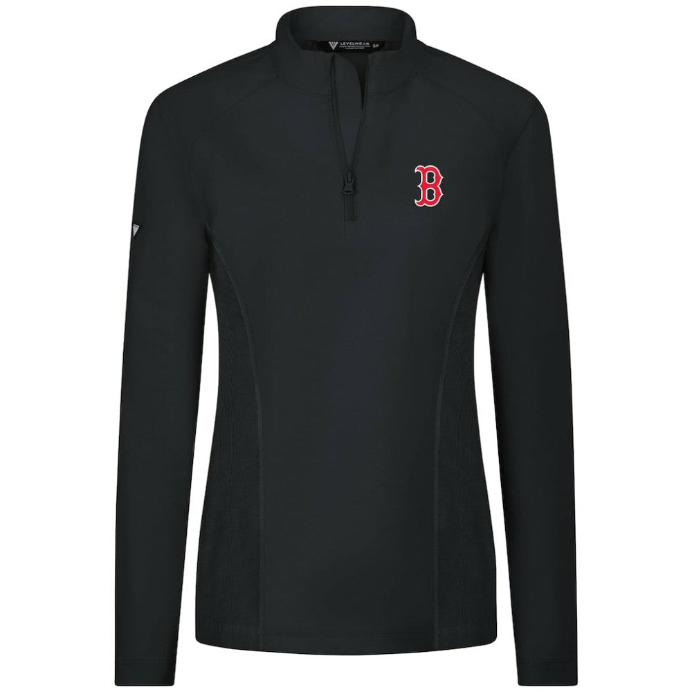 Boston Red Sox Levelwear Women's Upright Insignia 2.0 Quarter-Zip Tri-Blend Top - MLB