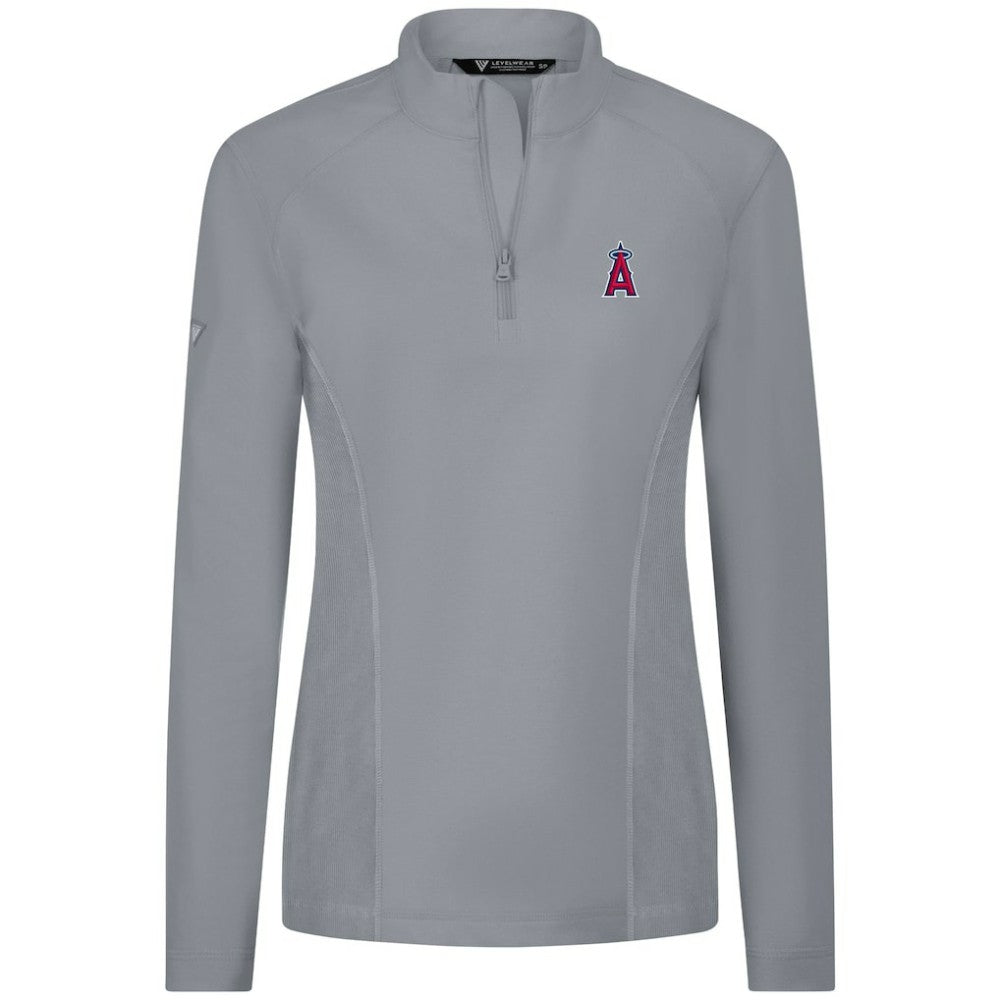 Los Angeles Angels Levelwear Women's Upright Insignia 2.0 Quarter-Zip Tri-Blend Top - MLB