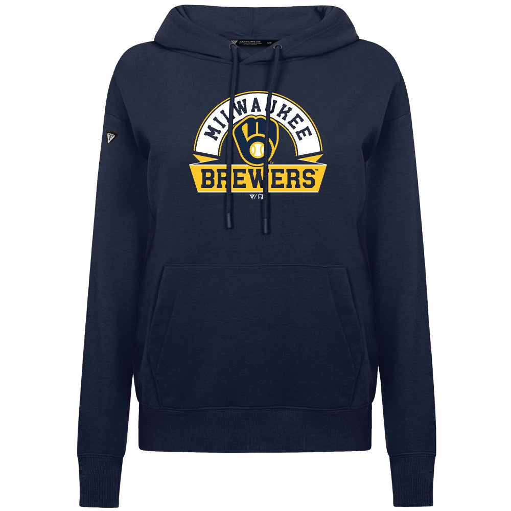 Milwaukee Brewers Levelwear Women's Adorn Banner Arch Hoodie - MLB