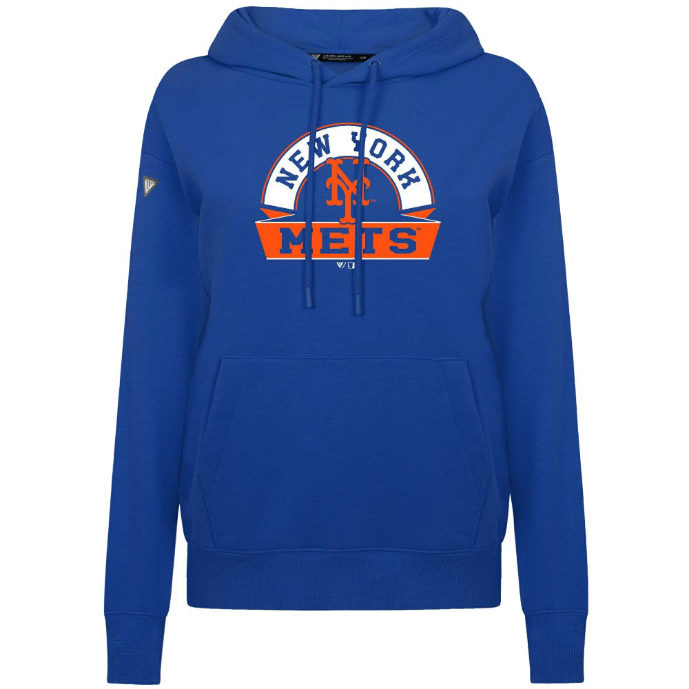 New York Mets Levelwear Women's Adorn Banner Arch Hoodie - MLB