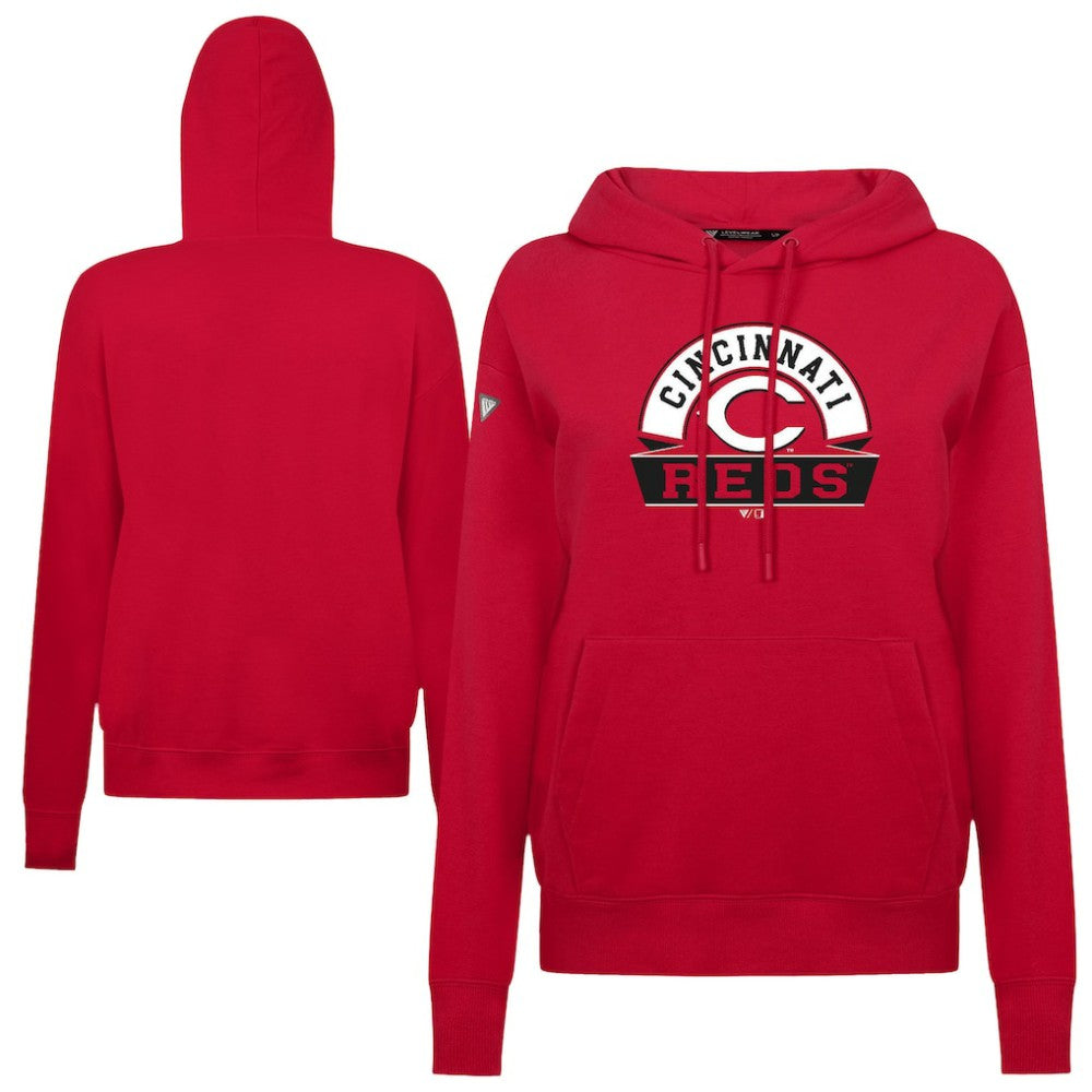Cincinnati Reds Levelwear Women's Adorn Banner Arch Hoodie - MLB