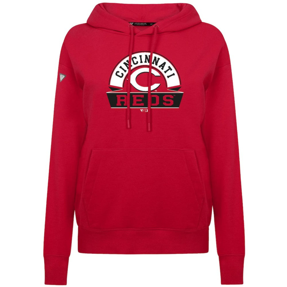 Cincinnati Reds Levelwear Women's Adorn Banner Arch Hoodie - MLB