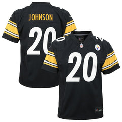 Kaleb Johnson Pittsburgh Steelers Youth Team Game Jersey Black | Nike for Sale