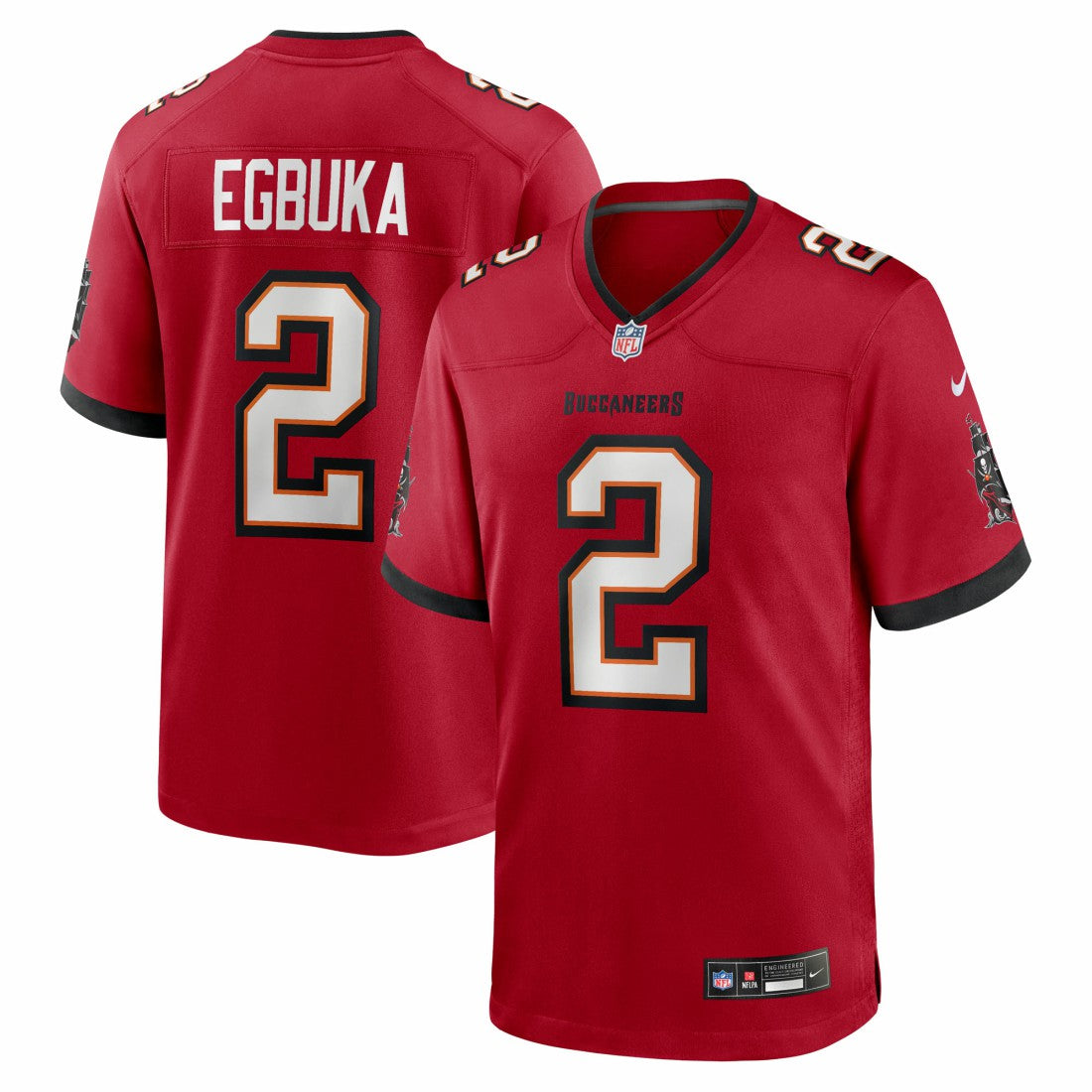 Emeka Egbuka Tampa Bay Buccaneers Team Game Jersey Red | Nike for Sale