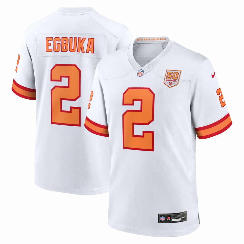 Emeka Egbuka '76 Tampa Bay Buccaneers Alternate 50th Season Game Jersey '76 White | Nike for Sale