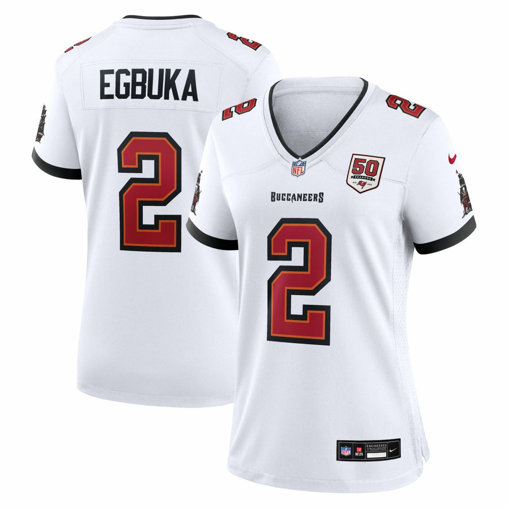 Emeka Egbuka Tampa Bay Buccaneers Women's 50th Season Game Jersey White | Nike for Sale