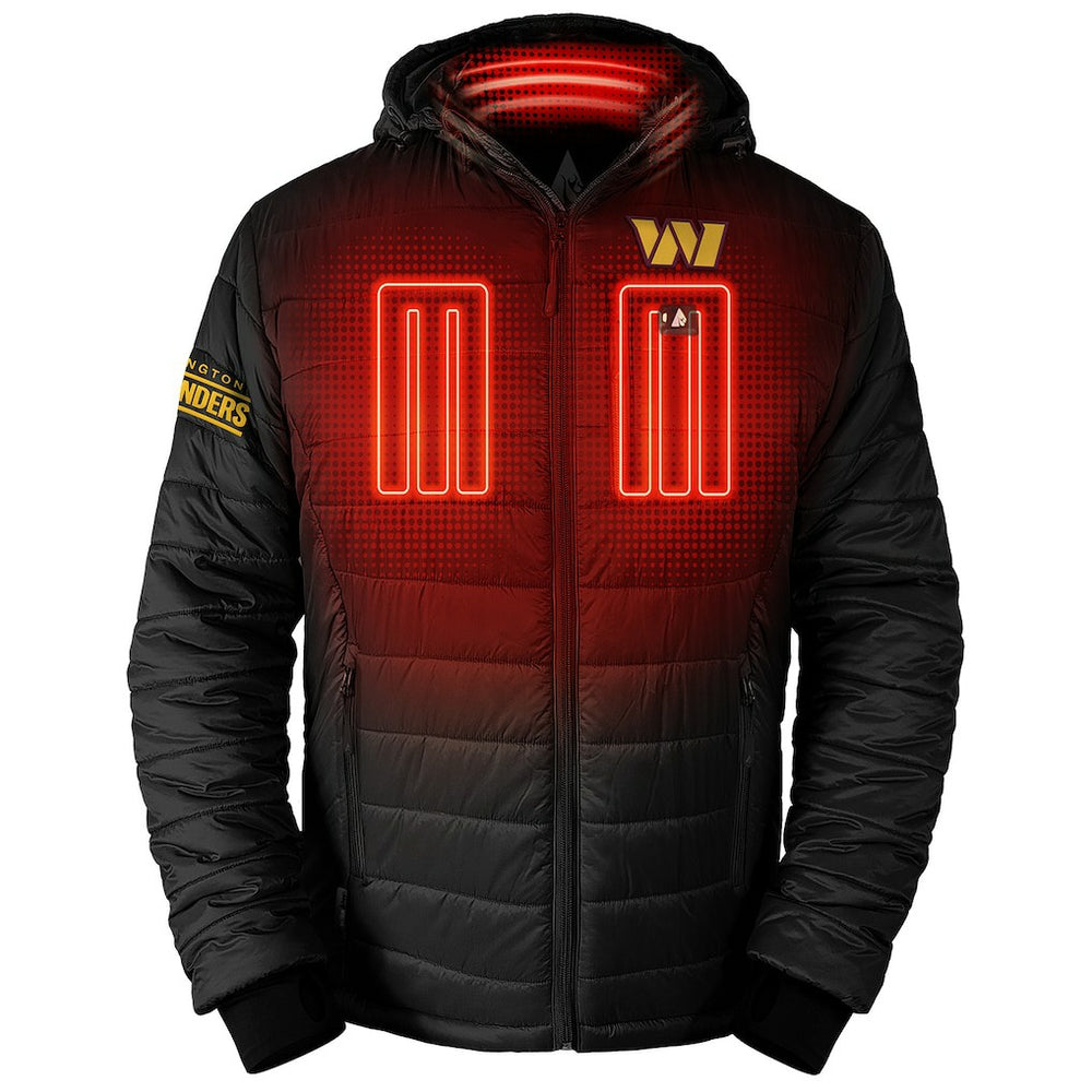 Washington Commanders ActionHeat 5V Battery Heated Full-Zip Hoodie Puffer Jacket Black | NFL
