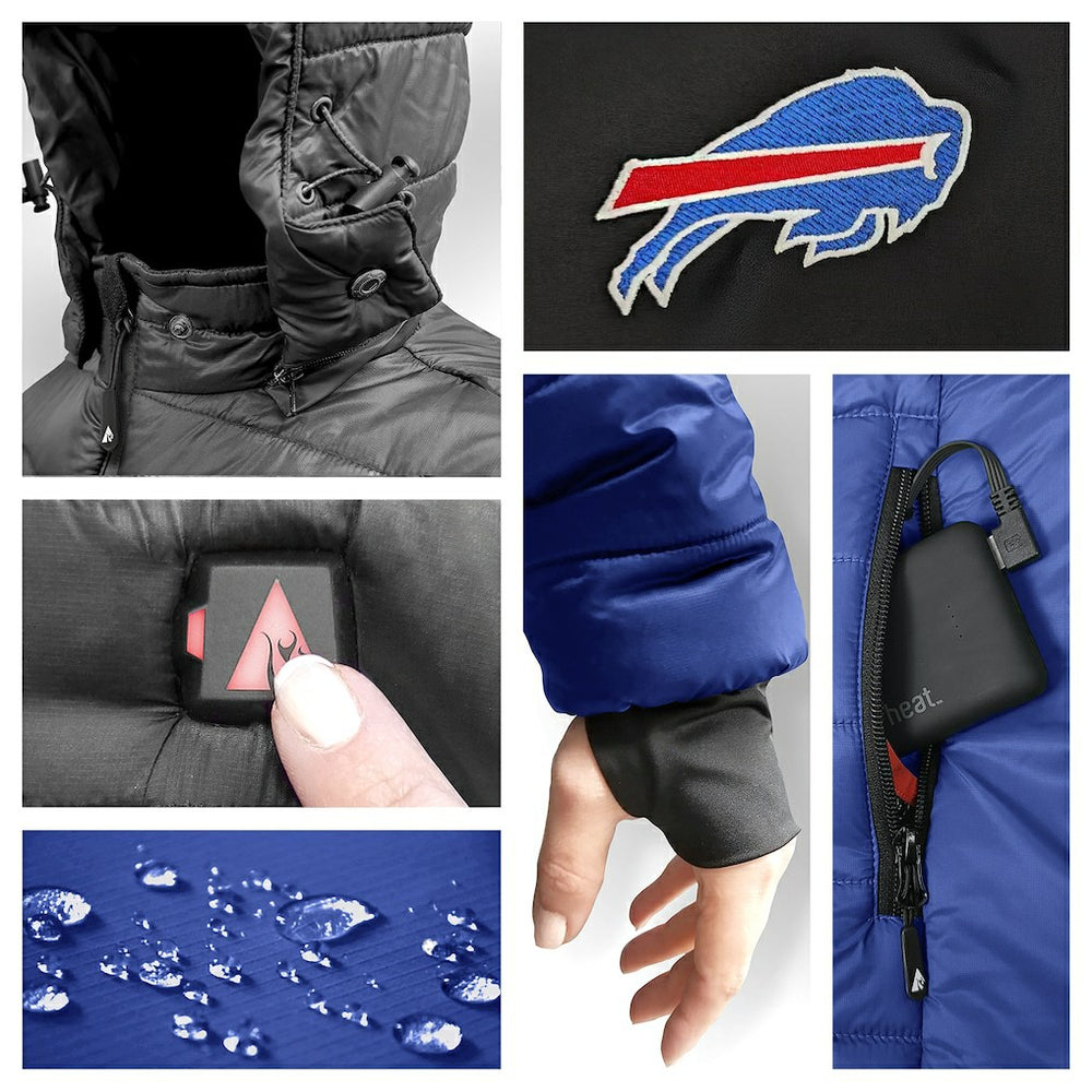 Buffalo Bills ActionHeat 5V Battery Heated Colorblock Full-Zip Puffer Jacket Black/Royal | NFL