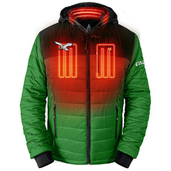 Philadelphia Eagles ActionHeat 5V Battery Heated Colorblock Full-Zip Puffer Jacket Black/Kelly Green | NFL