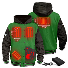 Philadelphia Eagles ActionHeat 5V Battery Heated Full-Snap Varsity Jacket Kelly Green/Black | NFL
