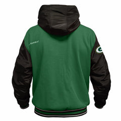 Green Bay Packers ActionHeat 5V Battery Heated Full-Snap Varsity Jacket Green/Black | NFL