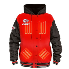 Kansas City Chiefs ActionHeat 5V Battery Heated Full-Snap Varsity Jacket Red/Black | NFL