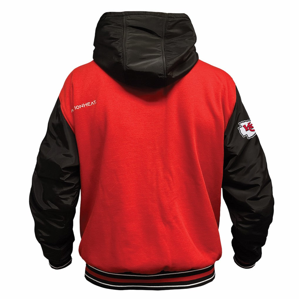 Kansas City Chiefs ActionHeat 5V Battery Heated Full-Snap Varsity Jacket Red/Black | NFL