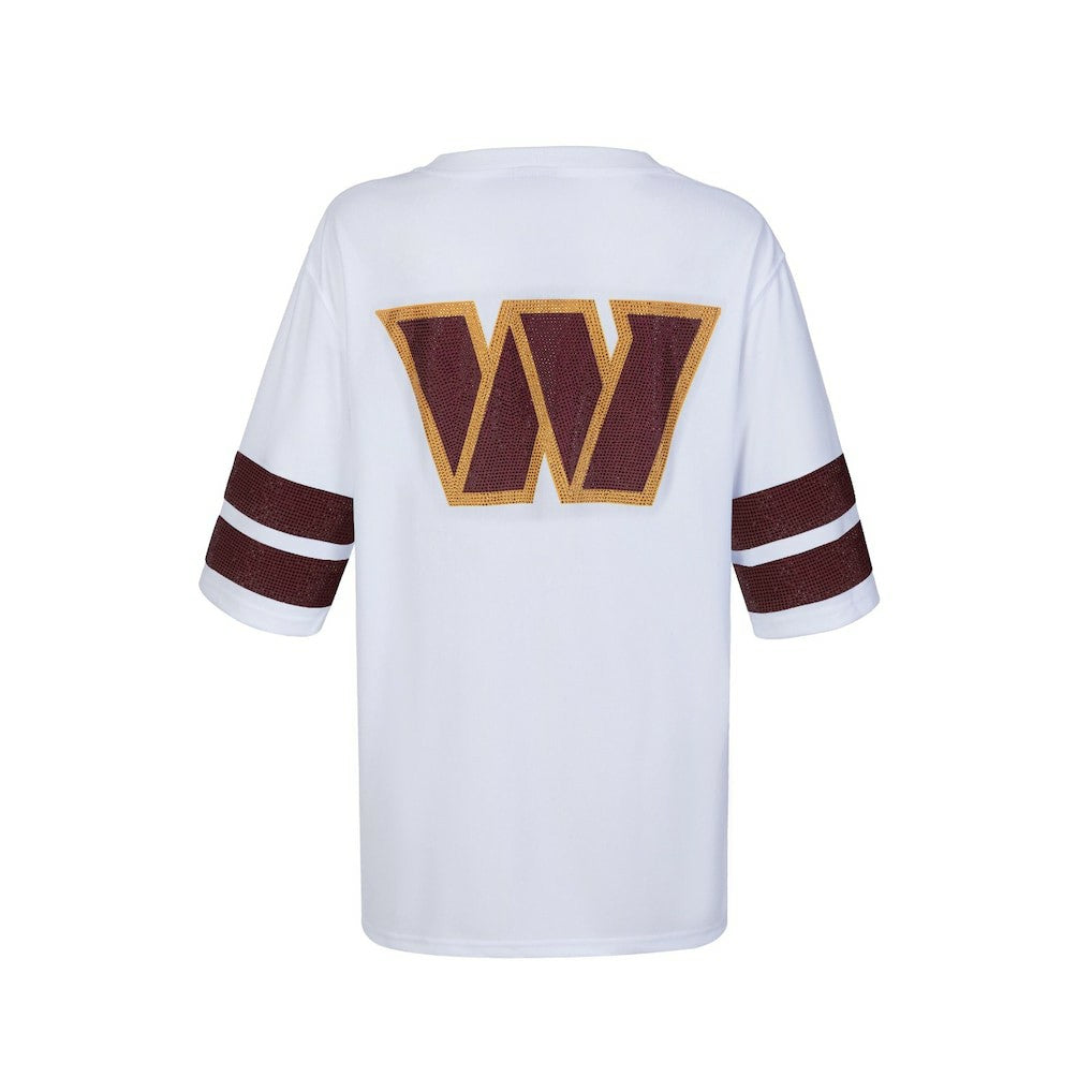 Washington Commanders Cuce Women's Rhinestone V-Neck Tunic White | NFL