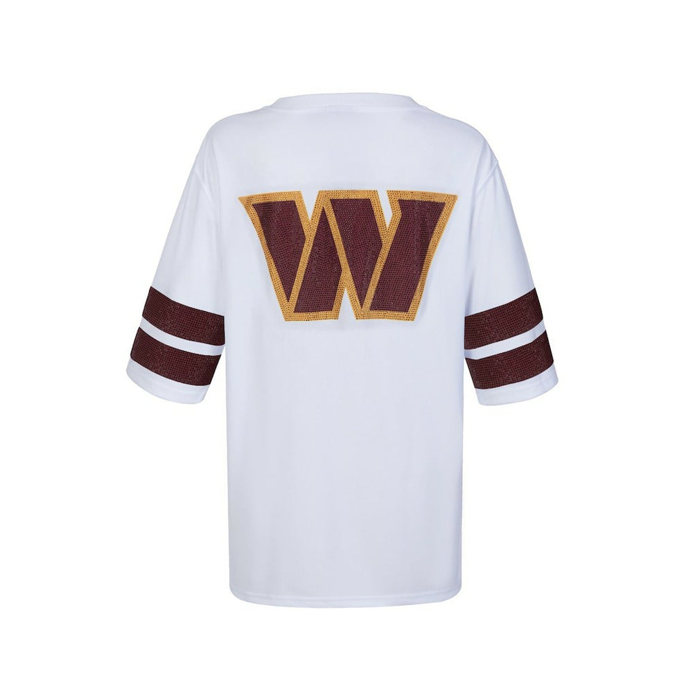 Washington Commanders Cuce Women's Rhinestone V-Neck Tunic White | NFL