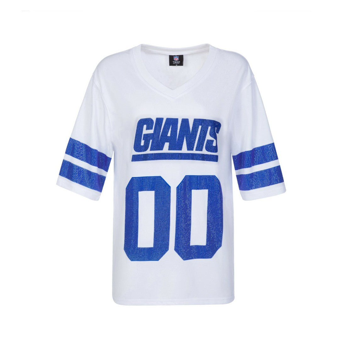 New York Giants Cuce Women's Rhinestone V-Neck Tunic White | NFL