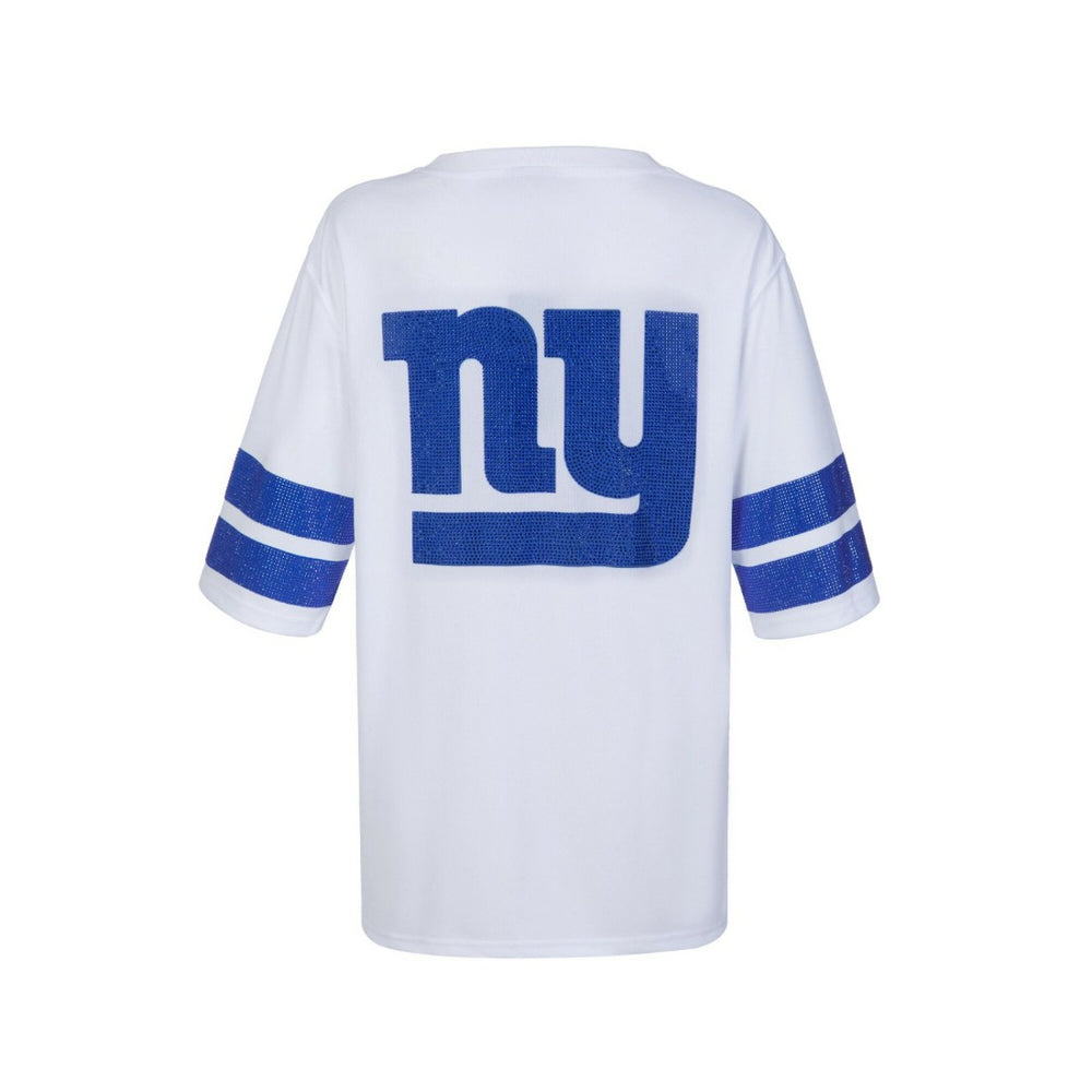 New York Giants Cuce Women's Rhinestone V-Neck Tunic White | NFL