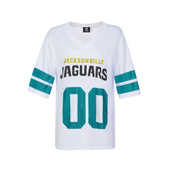 Jacksonville Jaguars Cuce Women's Rhinestone V-Neck Tunic White | NFL